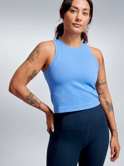 POWER CROP Tank Vibrant Blue